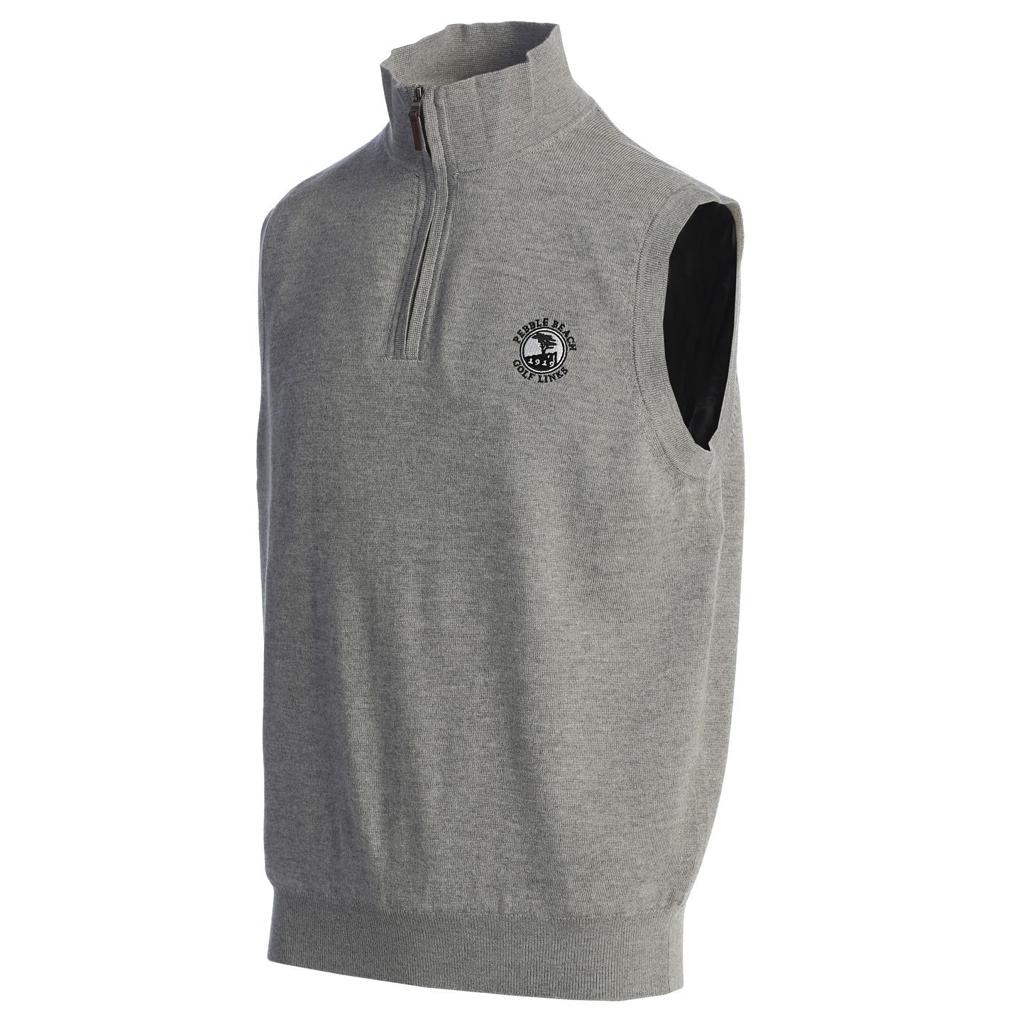 Pebble Beach Baruffa Merino 1/4 Zip Windvest by Fairway & Greene- Grey