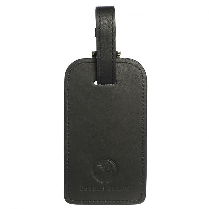 Pebble Beach Leather Luggage Tag-Black