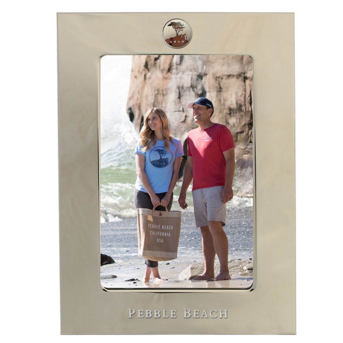 Pebble Beach Logo 5x7 Silver Picture Frame- Vertical