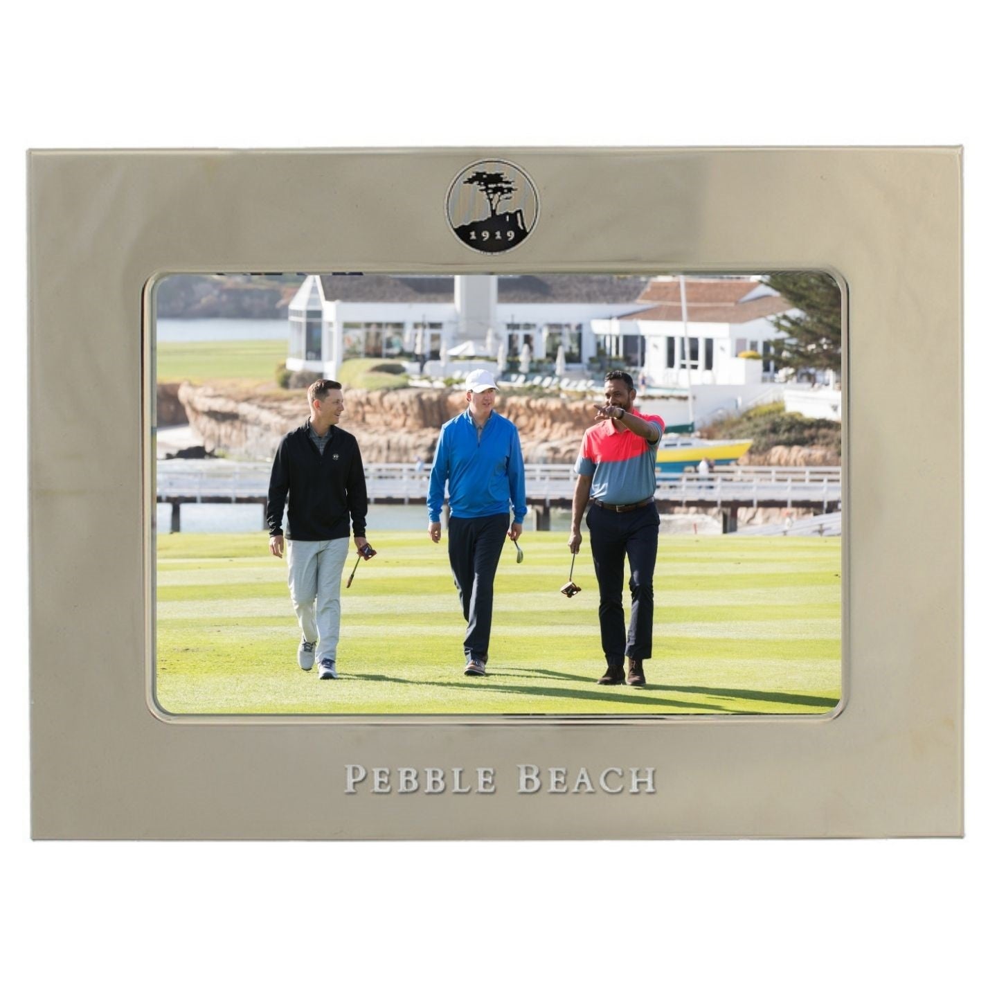 Pebble Beach Logo 4X6 Silver Picture Frame- Horizontal