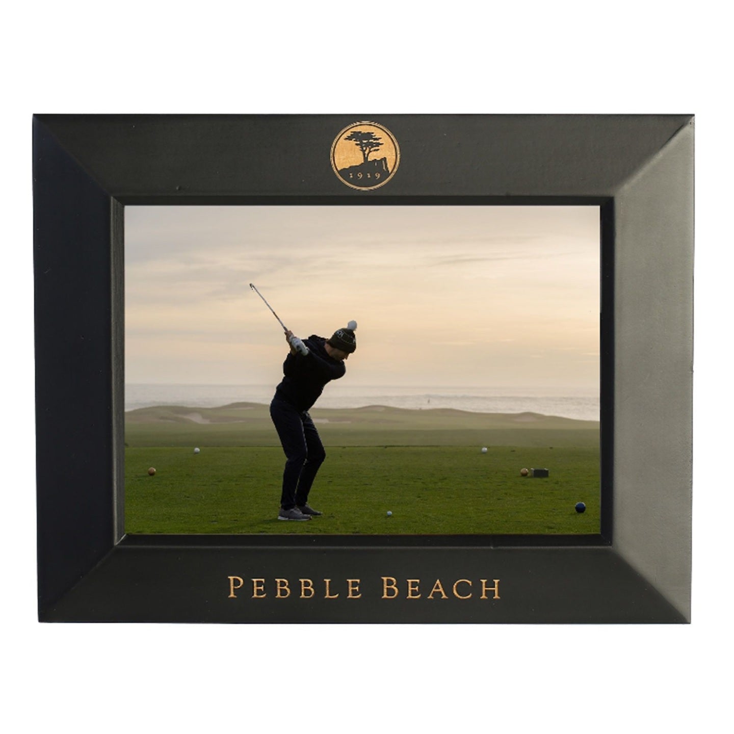 Pebble Beach Logo 5x7 Black Wood Frame