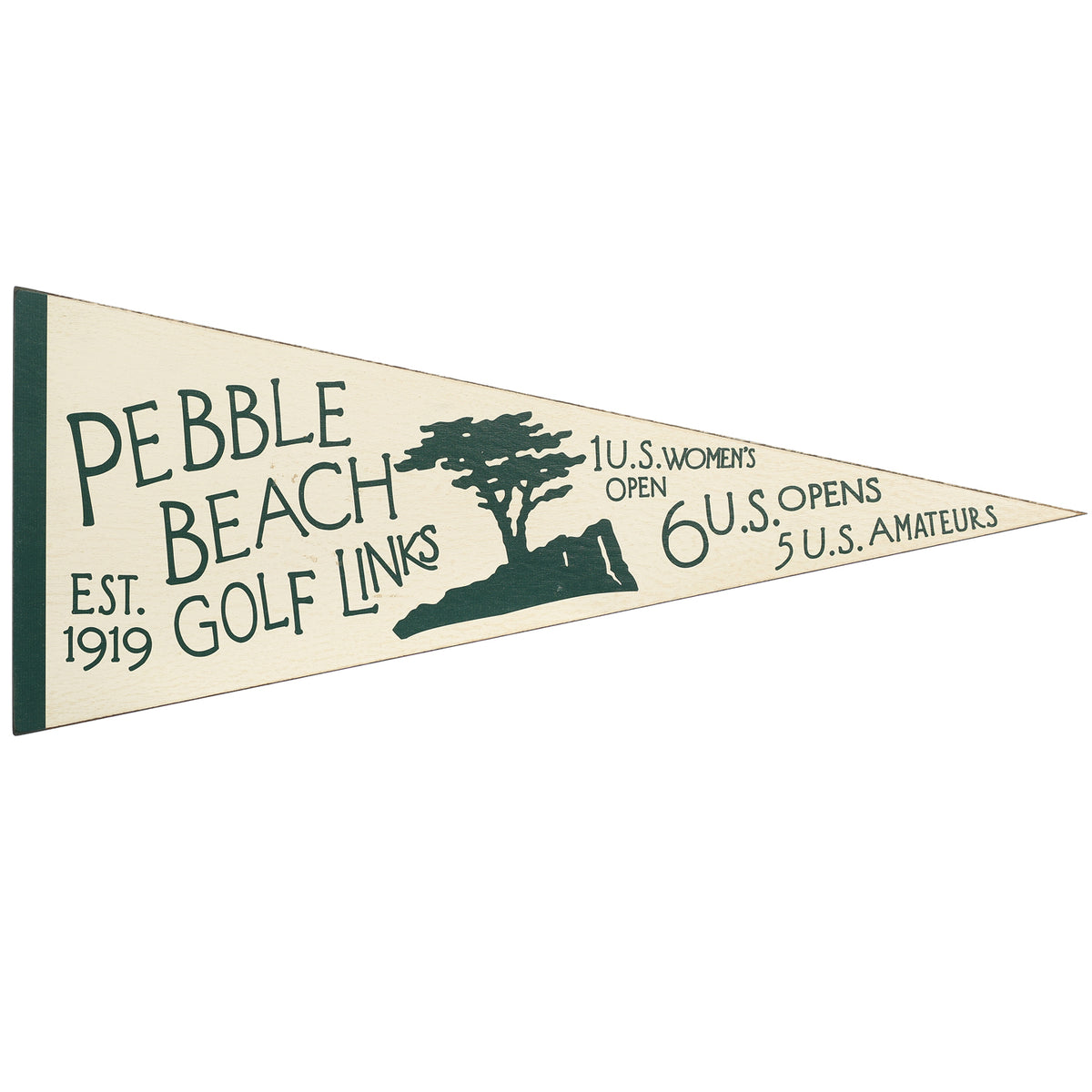 Pebble Beach Golf Links Wood Pennant by Signs by the Sea