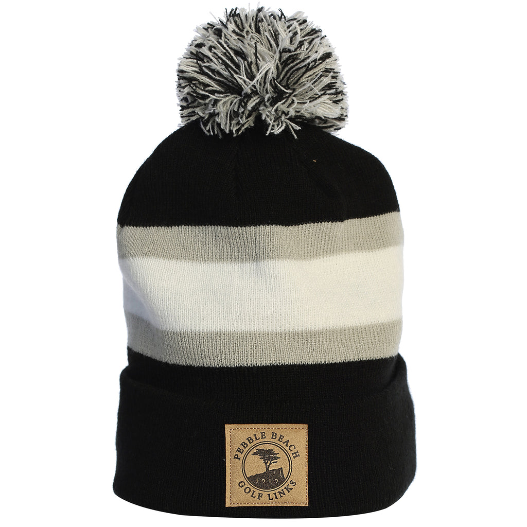 Pebble Beach Striped Pom Beanie by Ahead