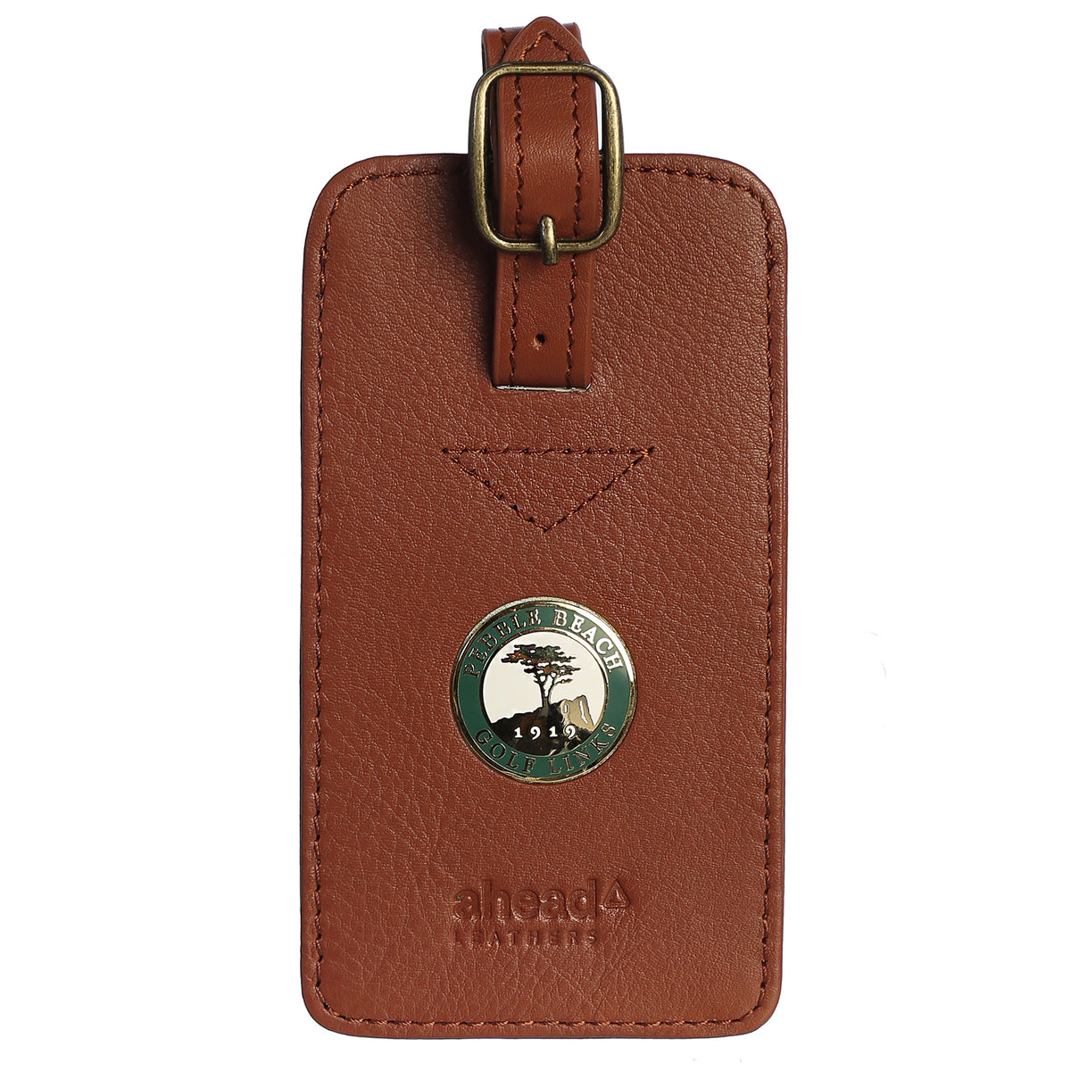 Pebble Beach Leather Coin Luggage Tag
