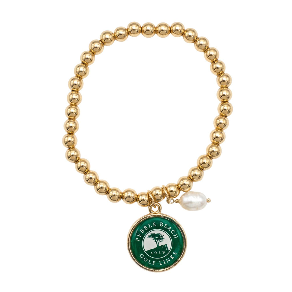 Pebble Beach Gold Tone Medallion Bracelet