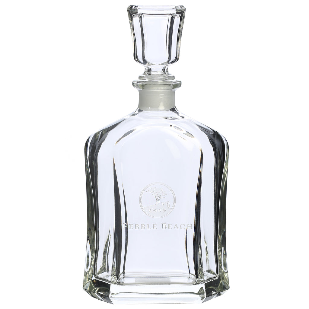 Pebble Beach Whiskey Decanter and Double Old Fashioned Glasses Set
