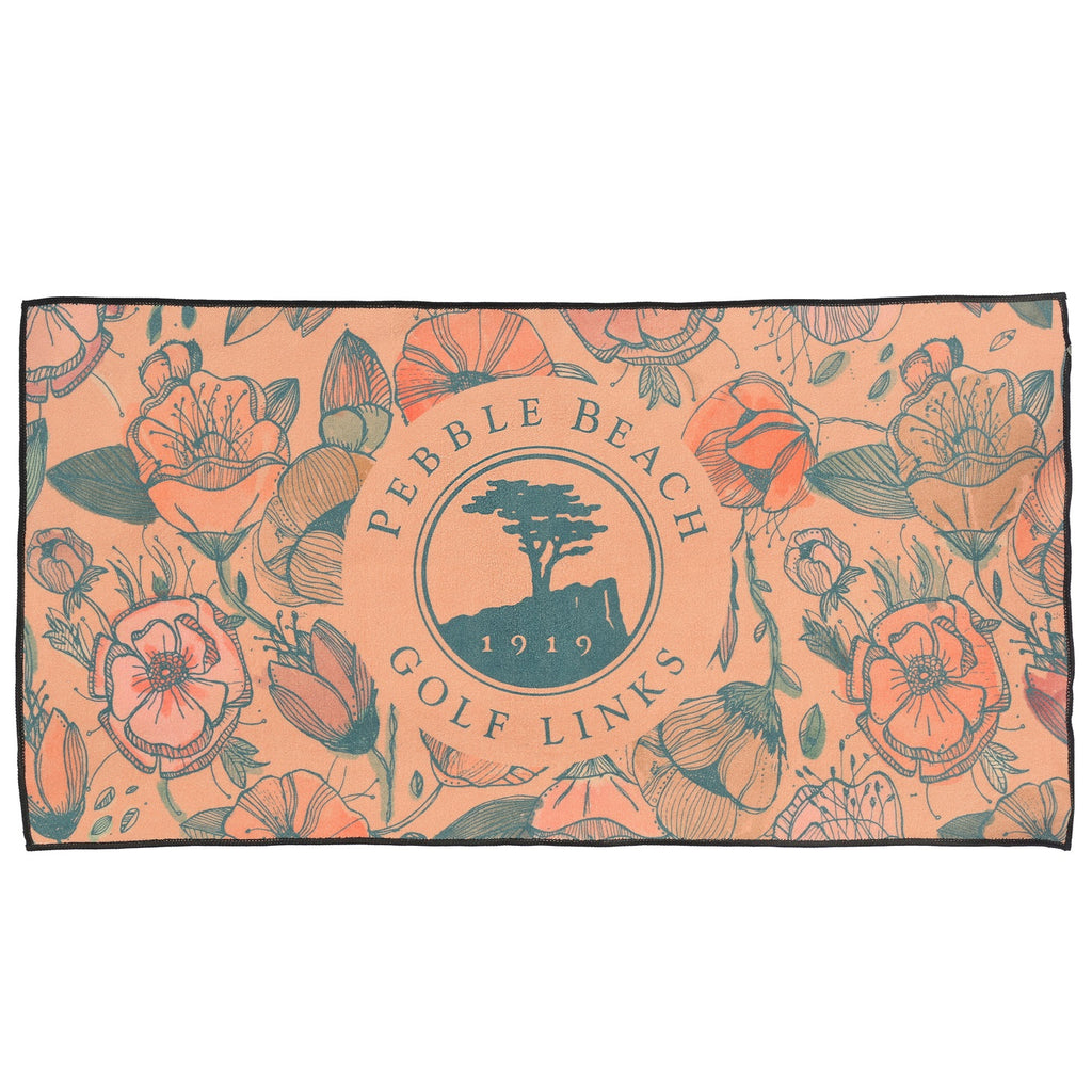 Pebble Beach California Poppy Rival Microfiber Golf Towel