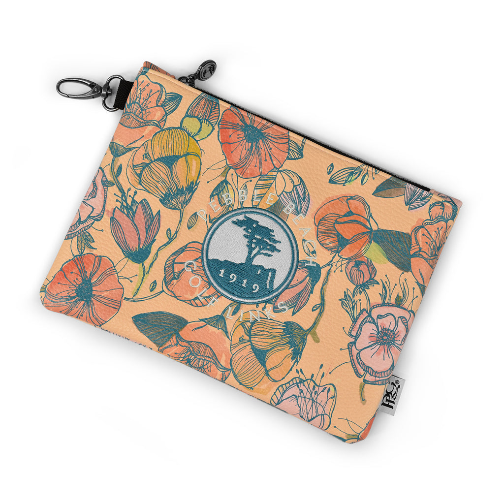 Pebble Beach California Poppy Zipper Tote