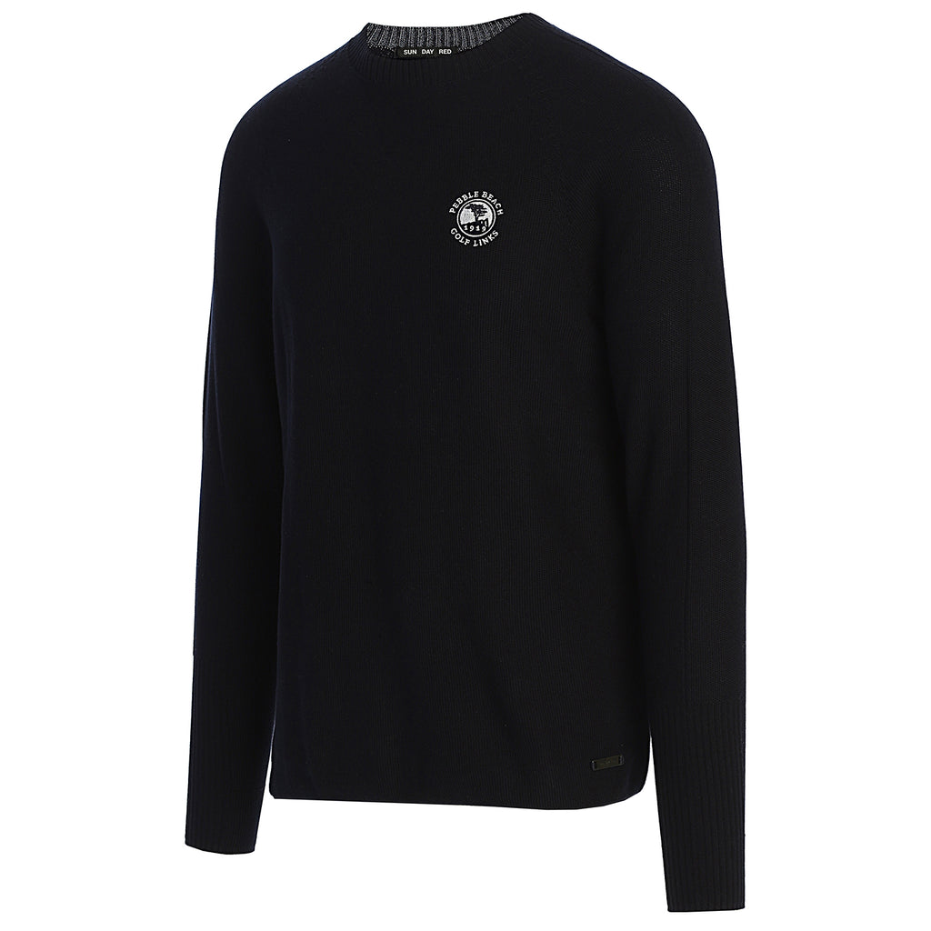 Pebble Beach 3D Knit Weather Full Logo Crew by Sun Day Red