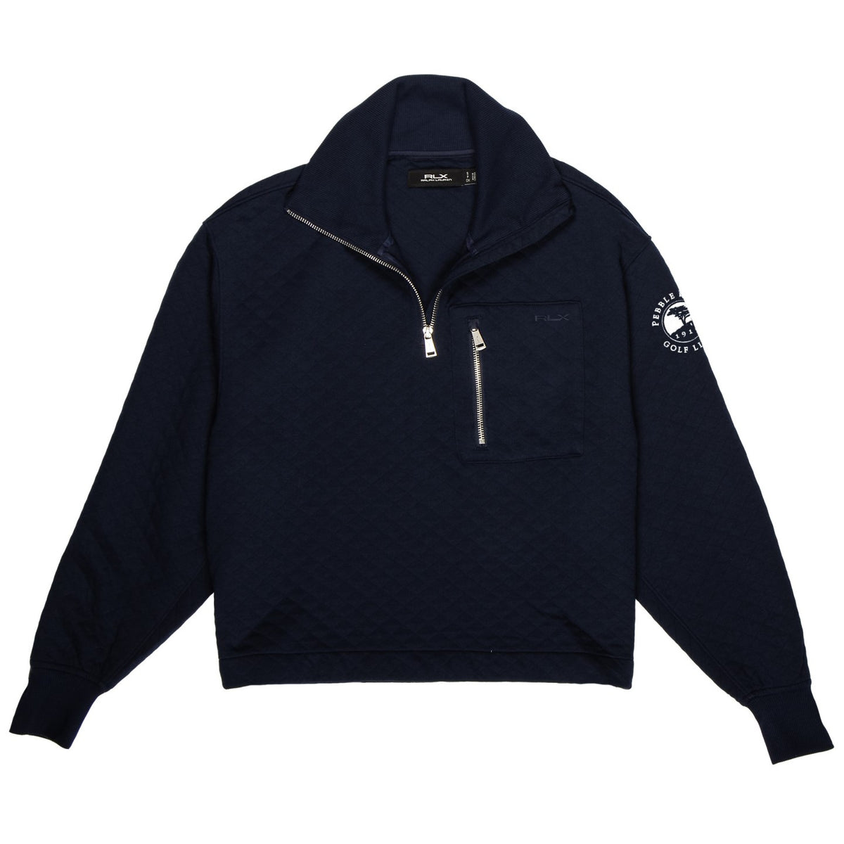 Pebble Beach Girl's Quilted Double Knit 1/2 Zip Pullover by Ralph Lauren