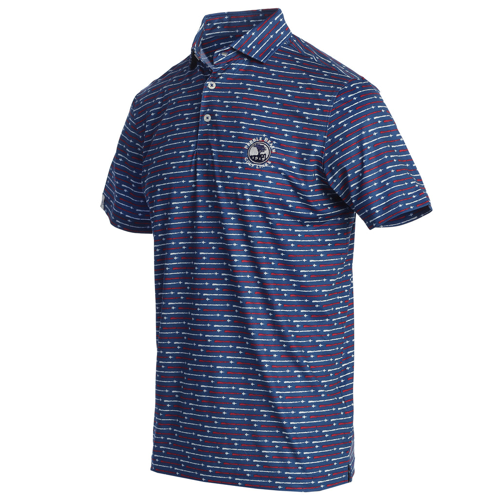 Pebble Beach Jet Stripe Polo by Donald Ross