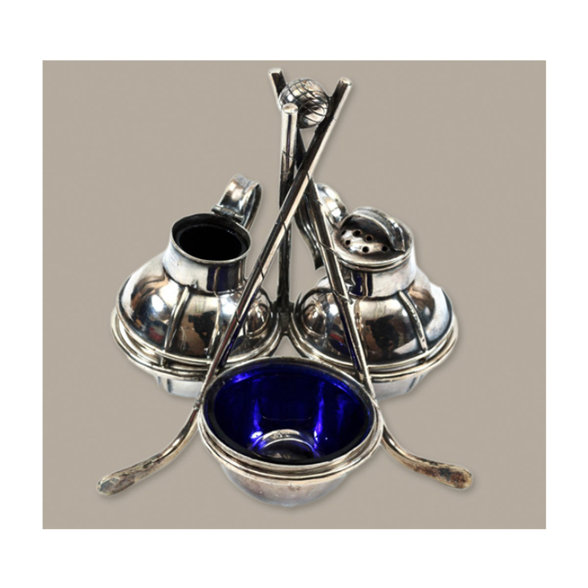Antique Golf Condiment Set