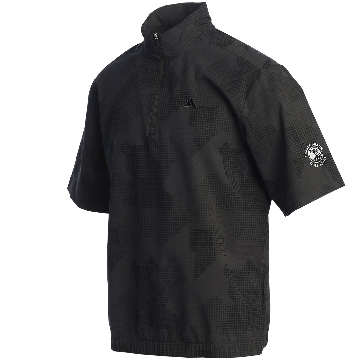 Pebble Beach DWR Short Sleeve 1/2 Zip Pullover by adidas-Black