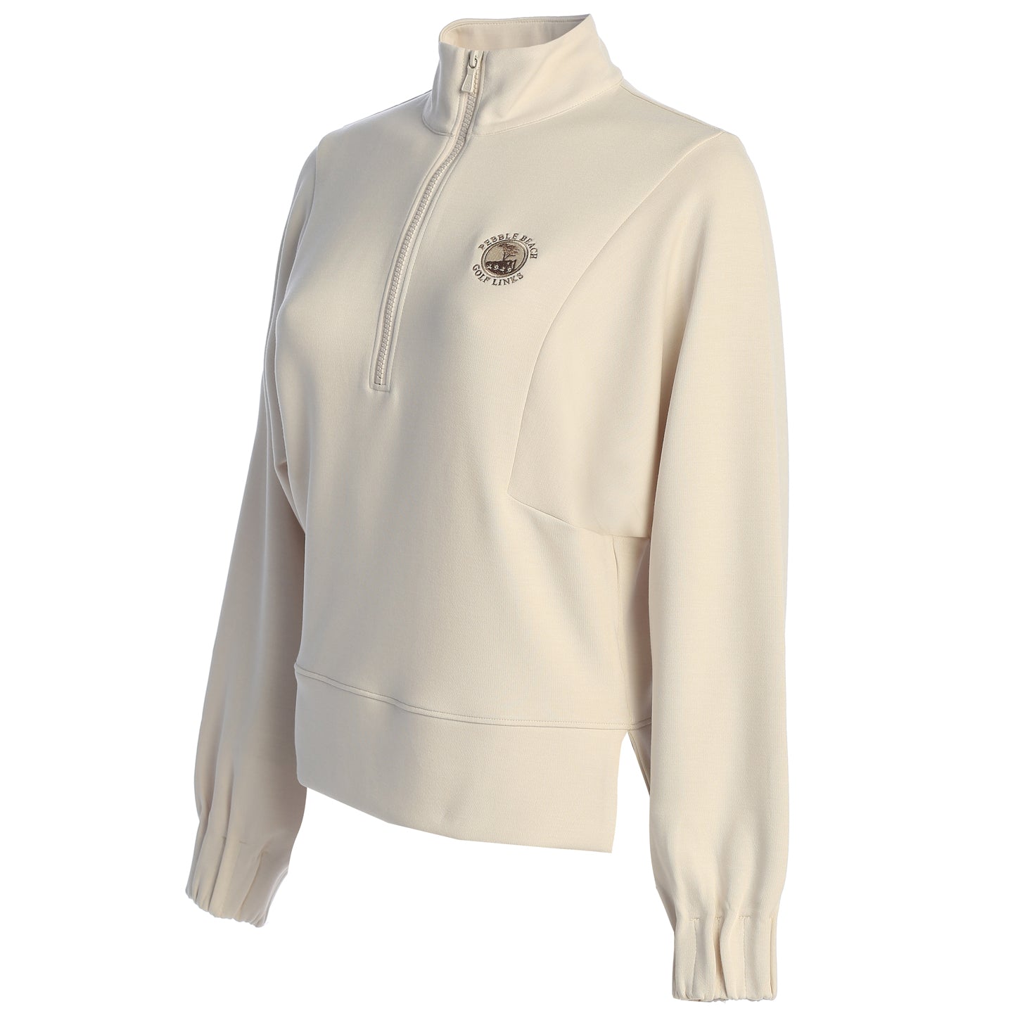Pebble Beach Women's Flora Knit Half-Zip Pullover by Peter Millar- Stone