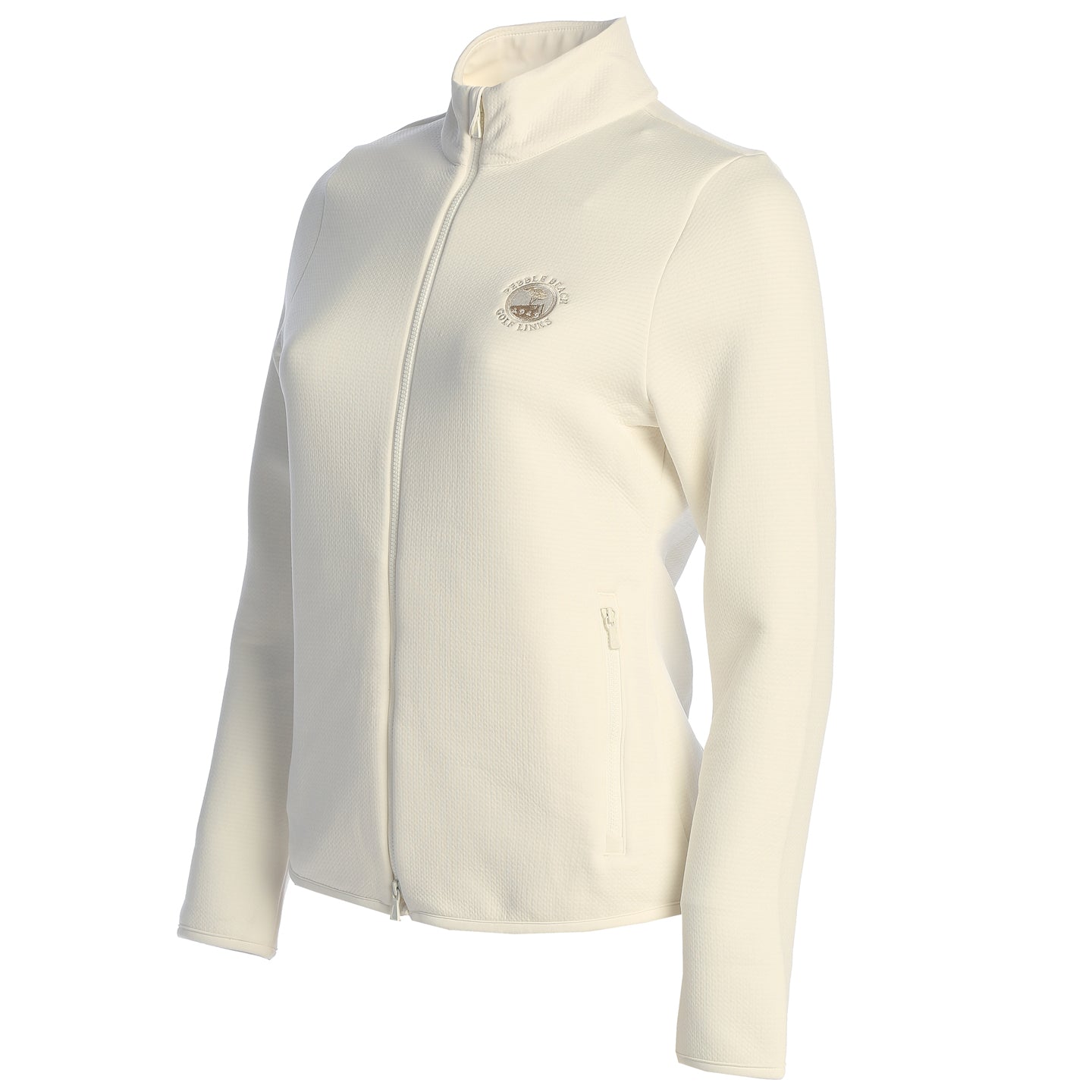 Pebble Beach Women's Lumi-Knit Full Zip Jacket by Peter Millar- White