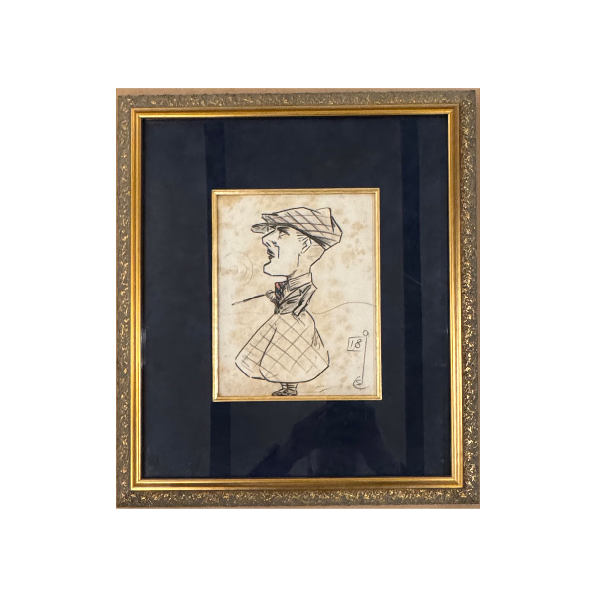 A Penfold Golfer Original Sketch c. 1900