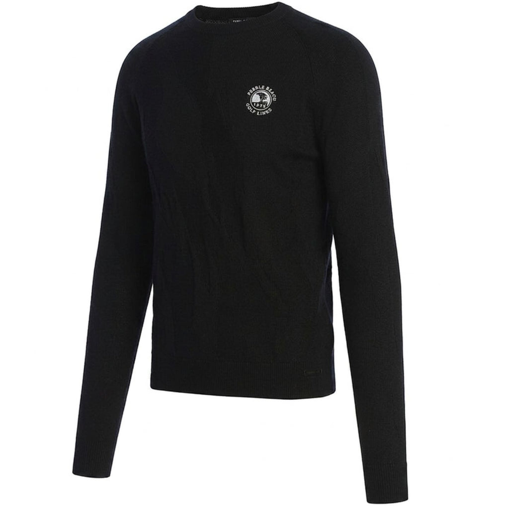 Pebble Beach 3D Knit Cashmere Tonal Camo Crew by Sun Day Red