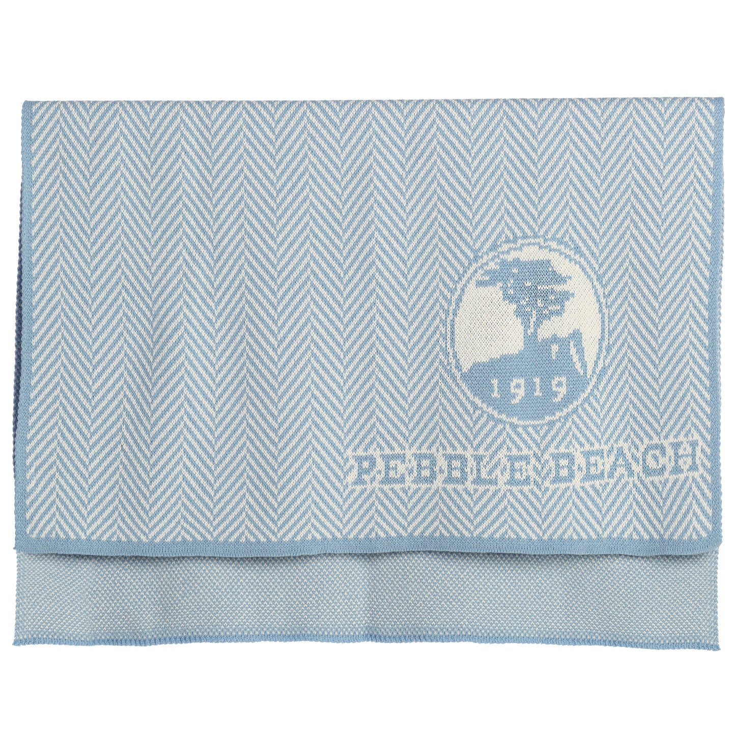 Pebble Beach Jacquard Baby Blanket- Blue