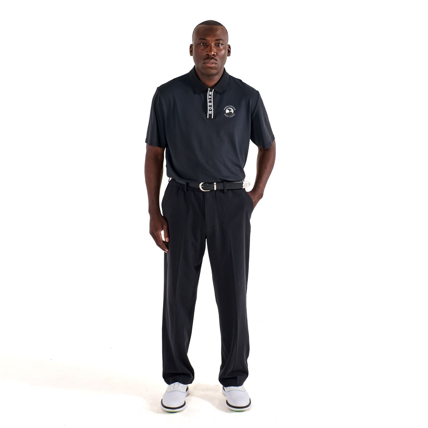 Pebble Beach Block Pique Performance Polo by Malbon