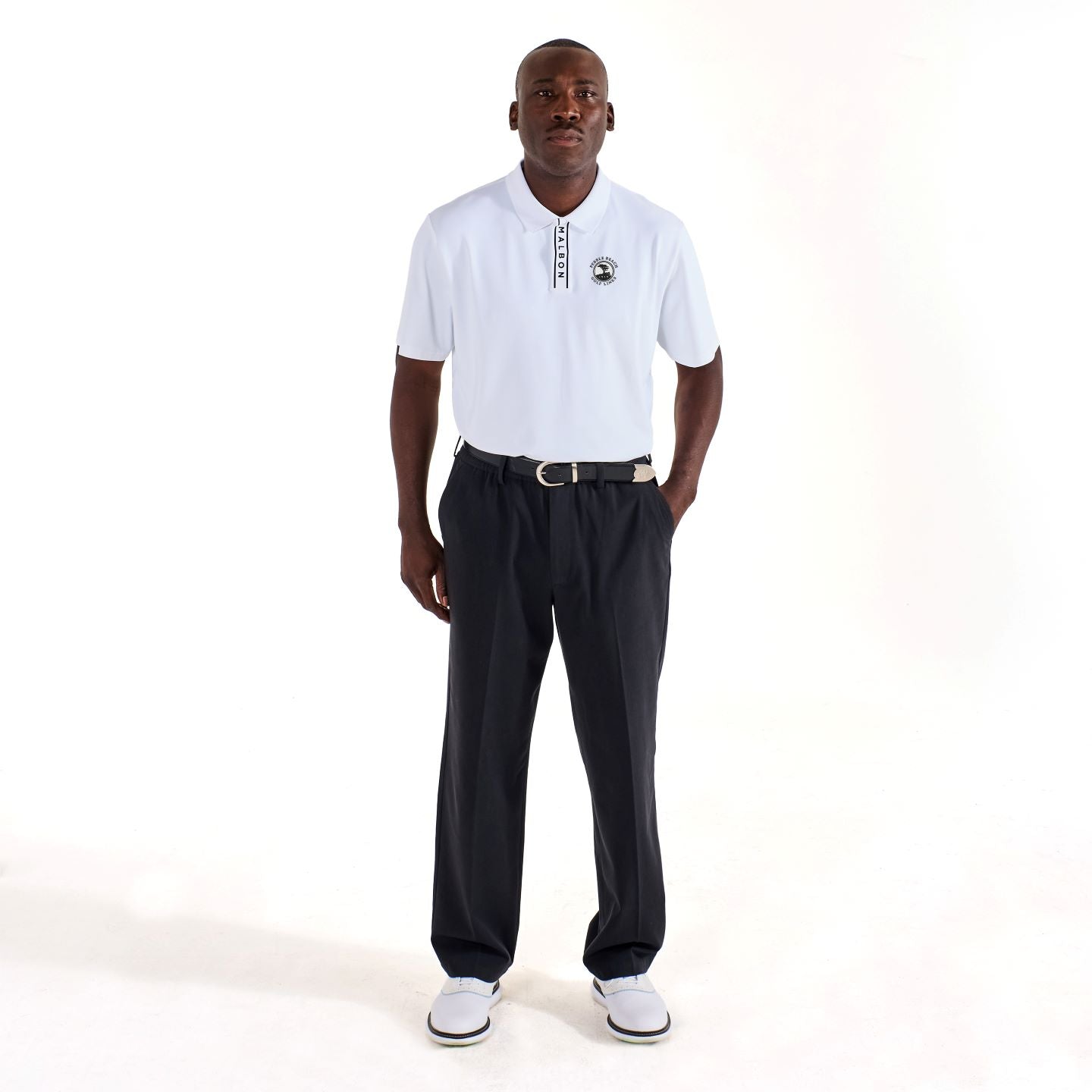Pebble Beach Block Pique Performance Polo by Malbon