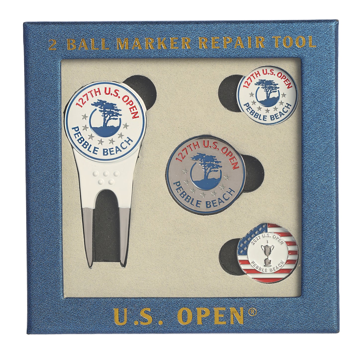 2027 U.S. Open Pebble Beach Divot Tool & Ball Markers Set