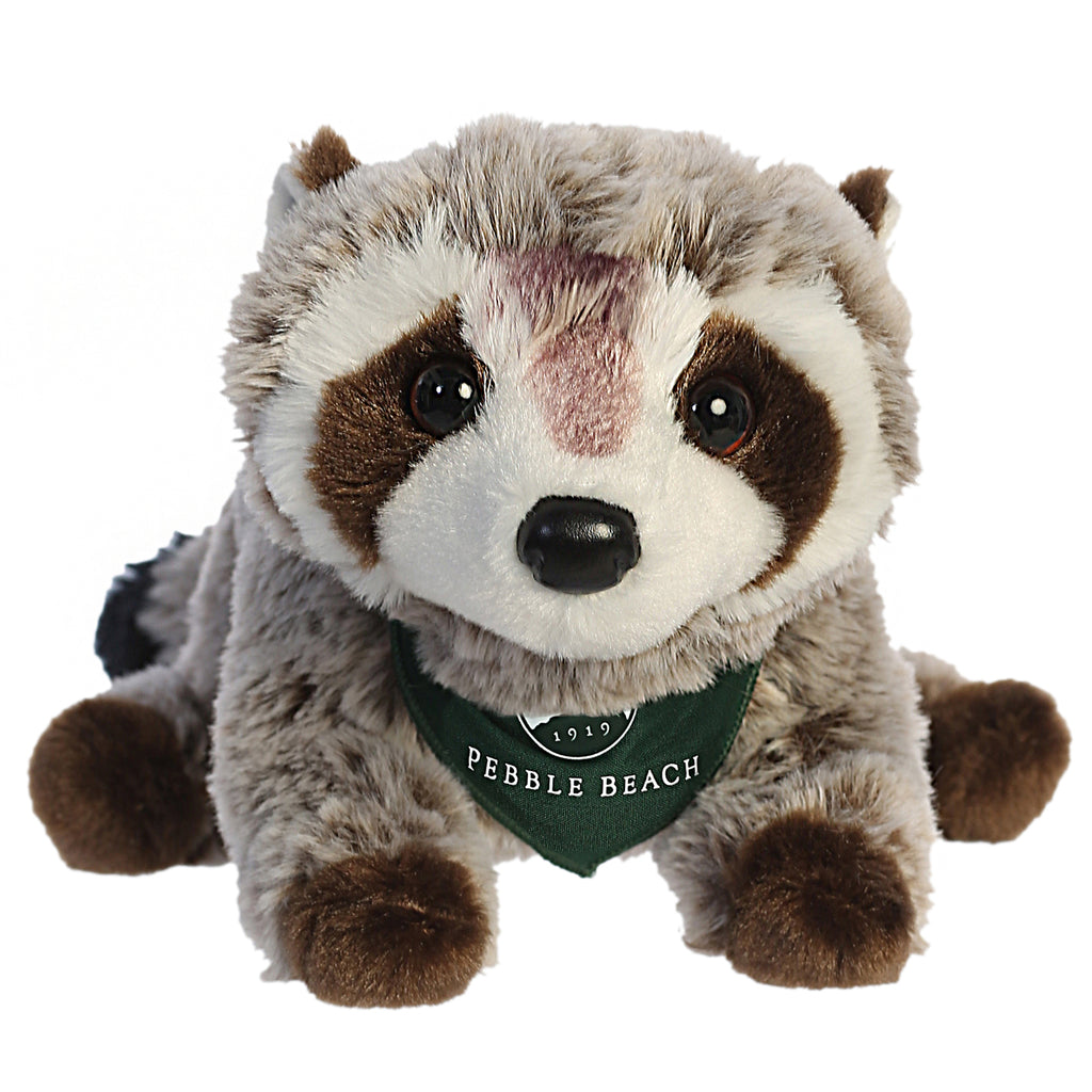 Pebble Beach Plush Raccoon with Bandana