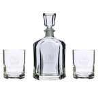 Pebble Beach Whiskey Decanter and Double Old Fashioned Glasses Set