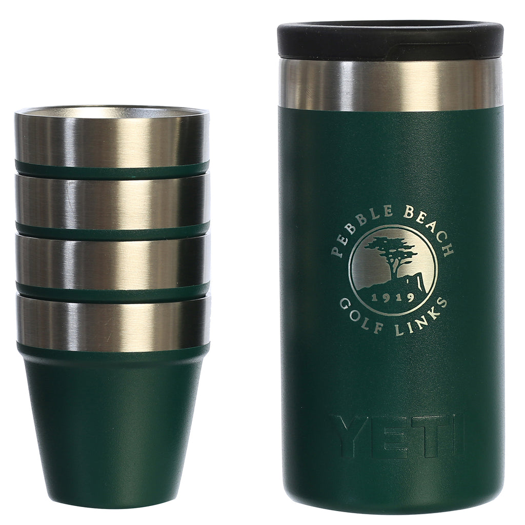 Pebble Beach Shot Glass 4 Pack and Carrying Case by Yeti
