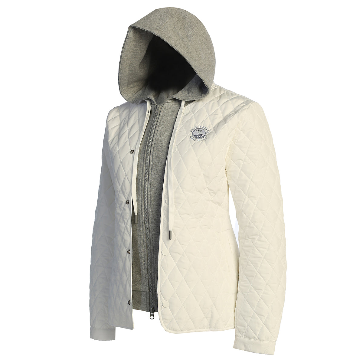 Pebble Beach Women's Custom Quilted Hooded Jacket by Foray Golf