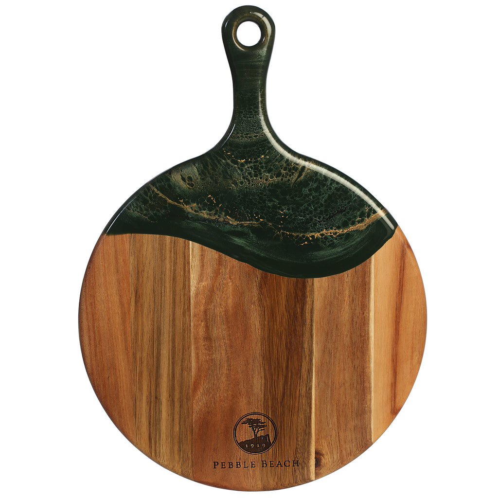 Pebble Beach Acacia and Marble Round Cheese Paddle by Lynn & Liana