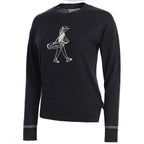 Pebble Beach Walking Girl Crewneck by Draw and Fade