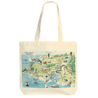 Pebble Beach Map Tote Bag
