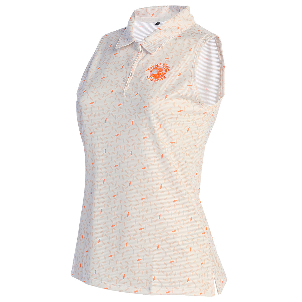 Pebble Beach Women's Printed Sleeveless Polo by adidas