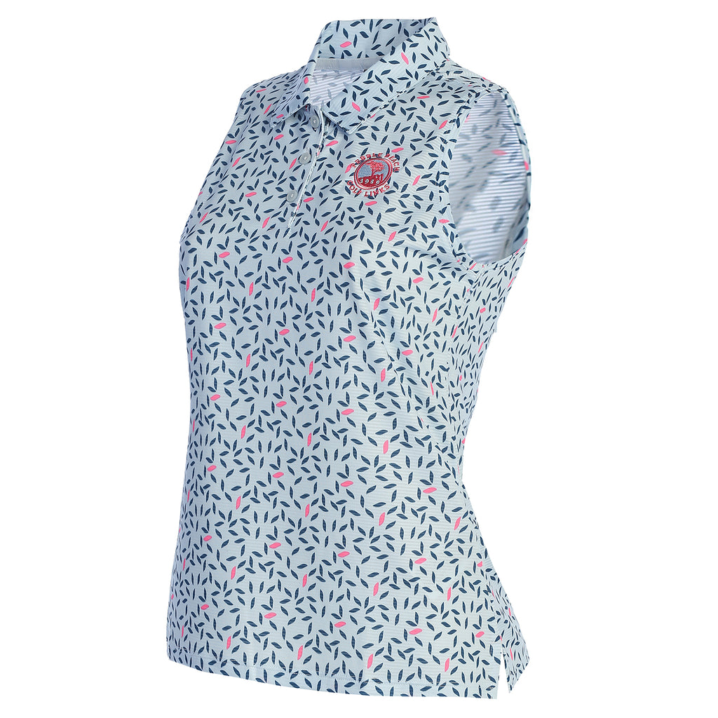 Pebble Beach Women's Printed Sleeveless Polo by adidas