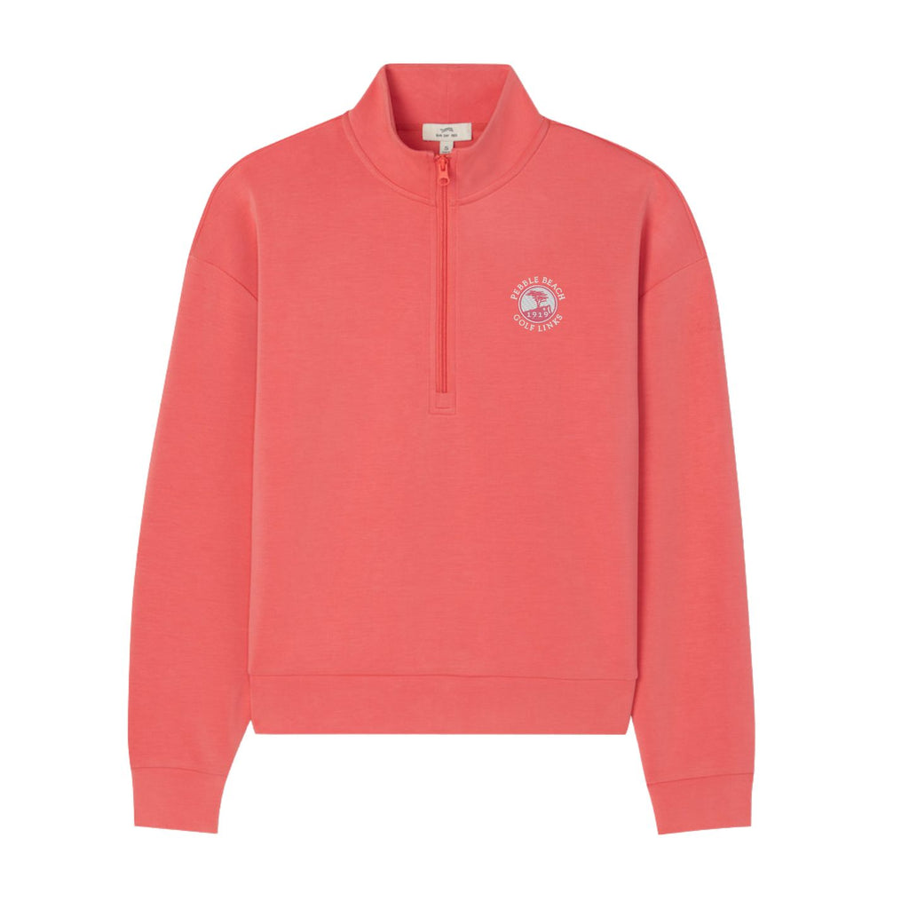 Pebble Beach Women's Pacific Luxe Quarter Zip by Sun Day Red