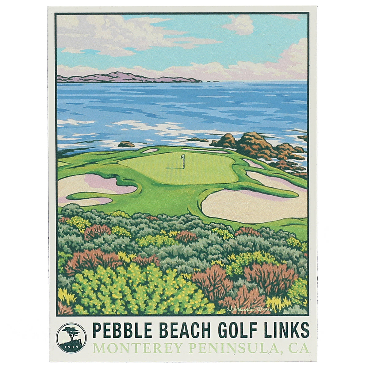 Pebble Beach 7th Hole Afternoon Light Poster by Lee Wybranski