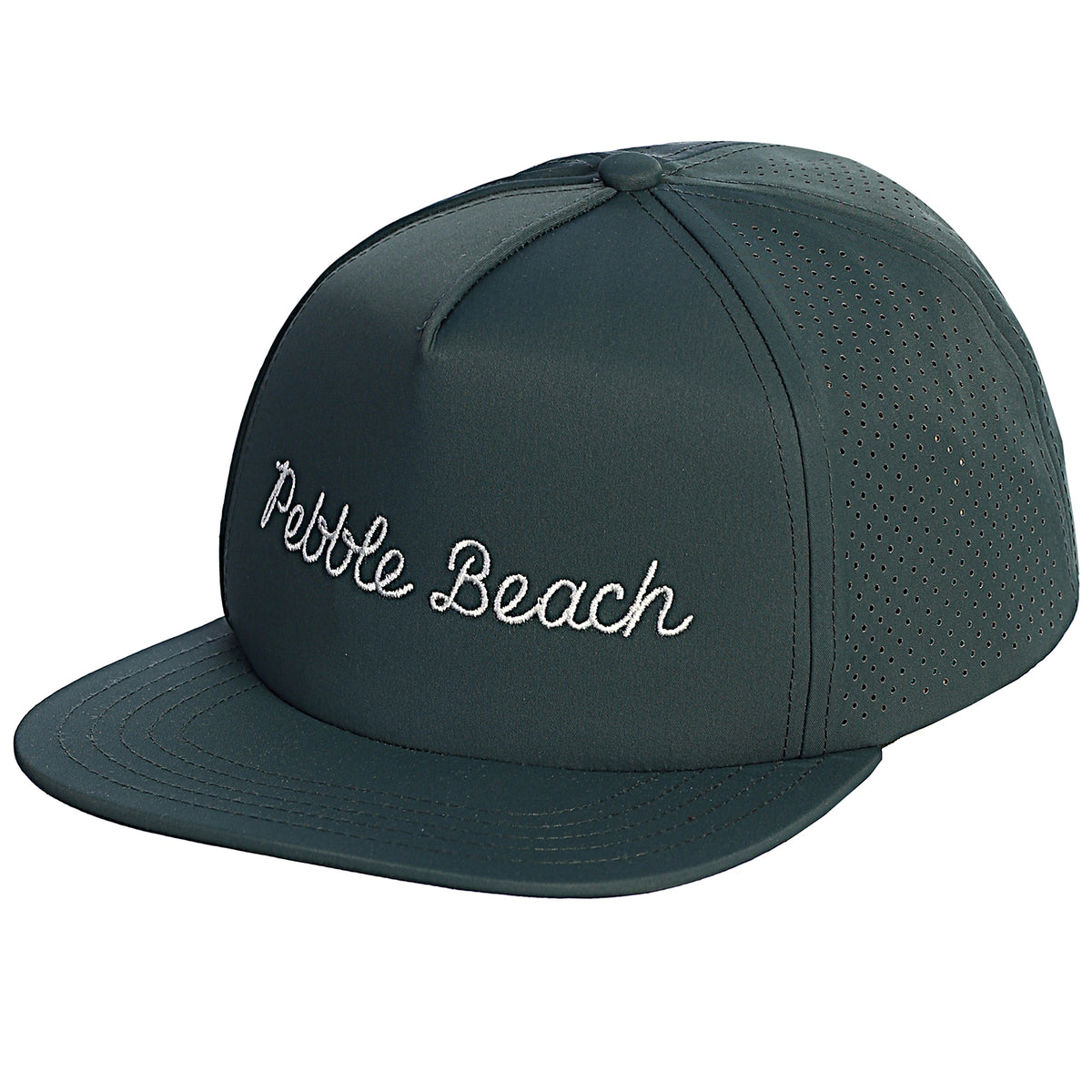Pebble Beach Script Perforated 5 Panel Hat by Malbon
