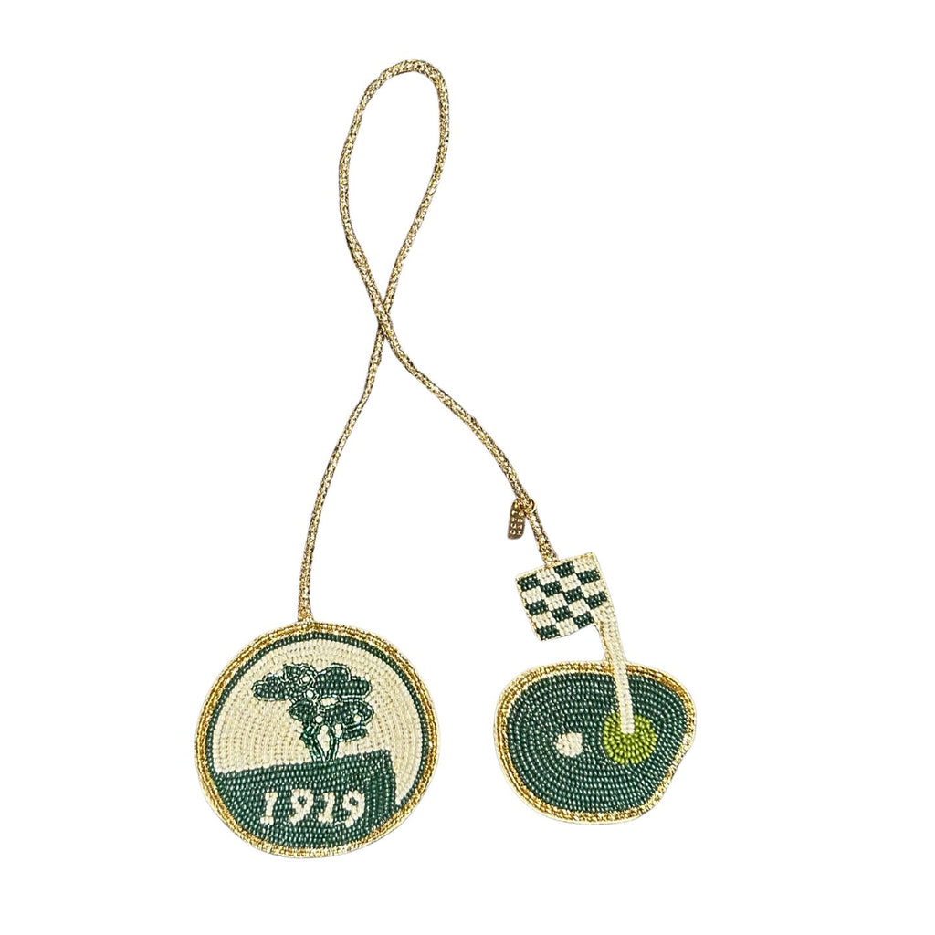 Pebble Beach Logo Beaded Bag Charm by Beth Ladd