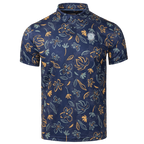 Pebble Beach Viewpoint Leafy Print Polo by Amble