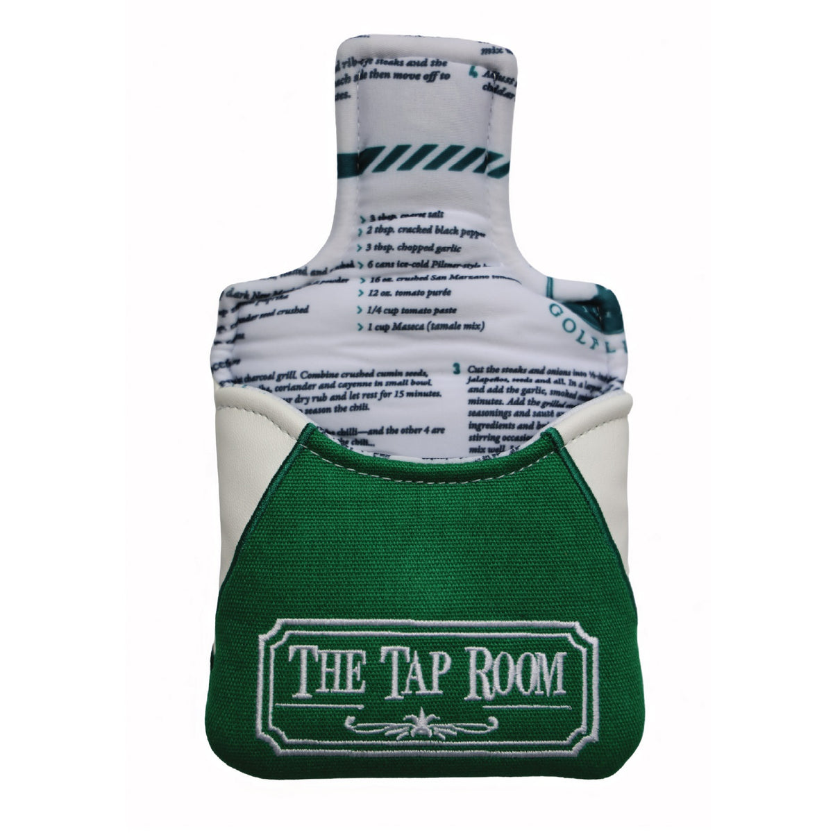 The Tap Room Napkin and Chili Mallet Putter Cover by TaylorMade