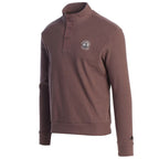 Brown long-sleeve shirt with a Pebble Beach logo on a white background