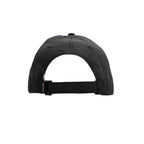 Back of a black cap on a white background