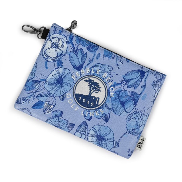 Pebble Beach California Poppy Zipper Tote-Blue