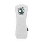 White golf rescue head cover with Pebble Beach Golf Links logo in green on a white background