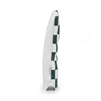 Checkered green and white rescue head cover on a white background