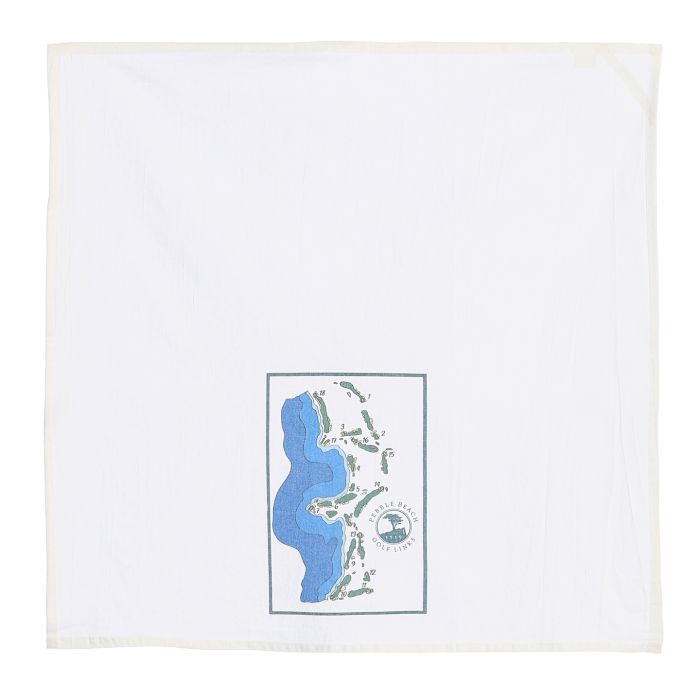 Pebble Beach Course Map Tea Towel