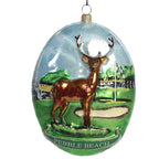 Pebble Beach Collectible Deer Flag Scene Ornament