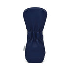Navy blue golf rescue club head cover with a white stripe on a white background