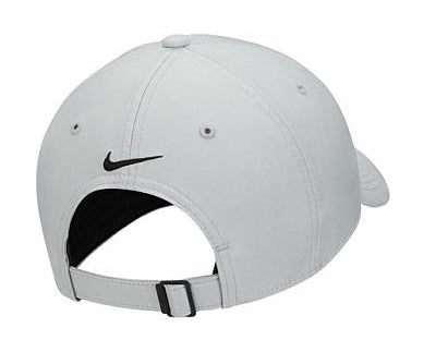 Back of a Grey cap with a Nike logo on a white background