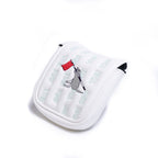White golf club mallet head cover with Cynthia the sea lion character and 'the hay' text on a white background